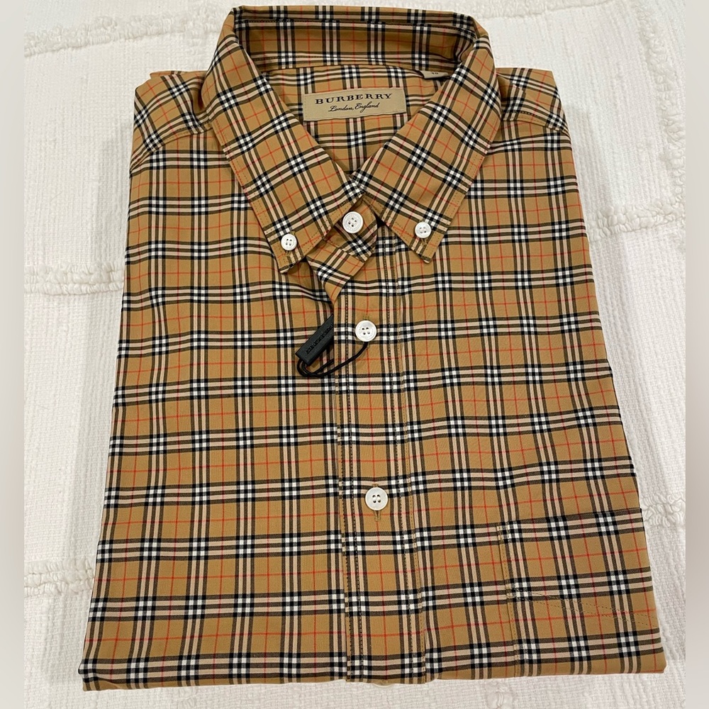 BURBERRY Men Long Sleeve XL - Brand New w Tags -VINTAGE PRINT